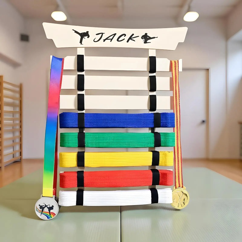 Sports Equipment Organizer Rack - Martial Arts Belt Display Karate Belt