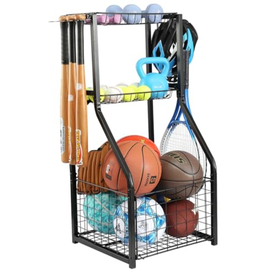 Sports Equipment Organizer Rack - Sports Equipment Organizer for Garage OrganizationBall
