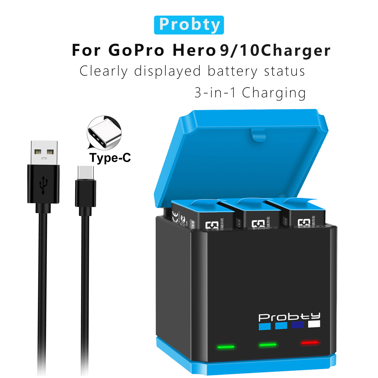 For GoPro 12 11 10 Charger, fa – Sports Equipment Cabinet recenzja i cena