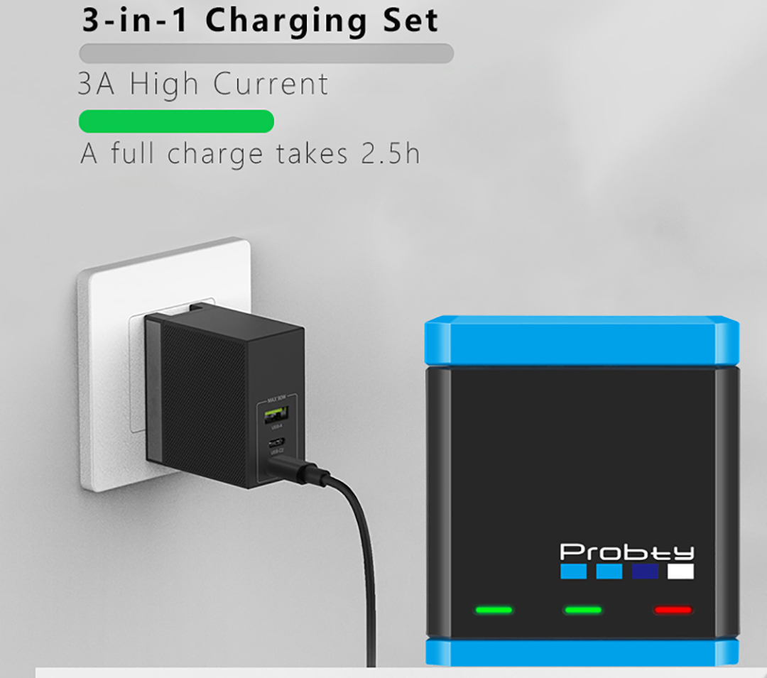 For GoPro 12 11 10 Charger, fa – Sports Equipment Cabinet recenzja i cena