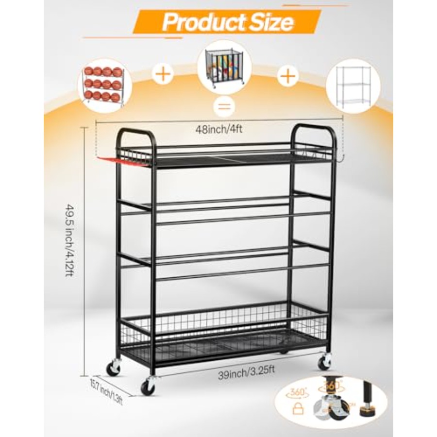 Garage Sports Equipment Organi – Sports Equipment Organizer Rack recenzja i cena