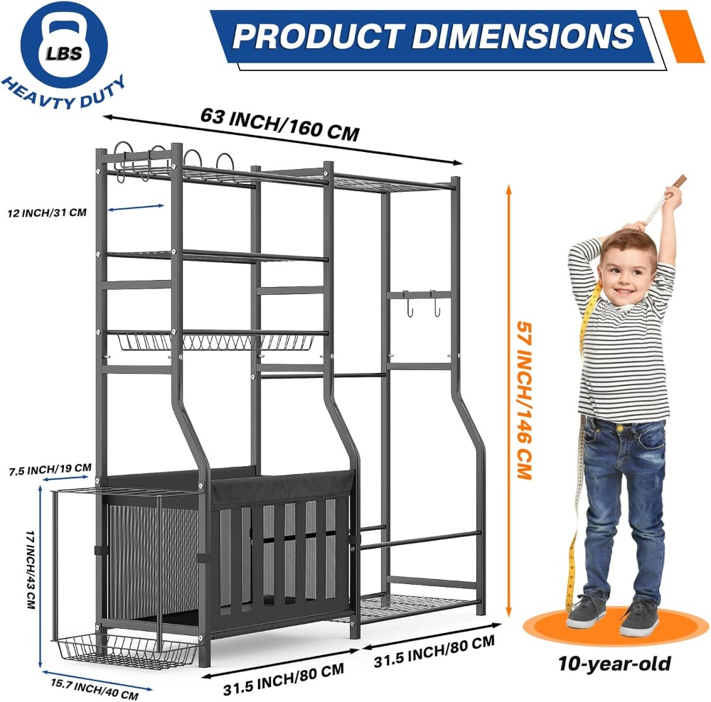 Heavy Duty Garage Sports Equip – Sports Equipment Organizer Rack recenzja i cena