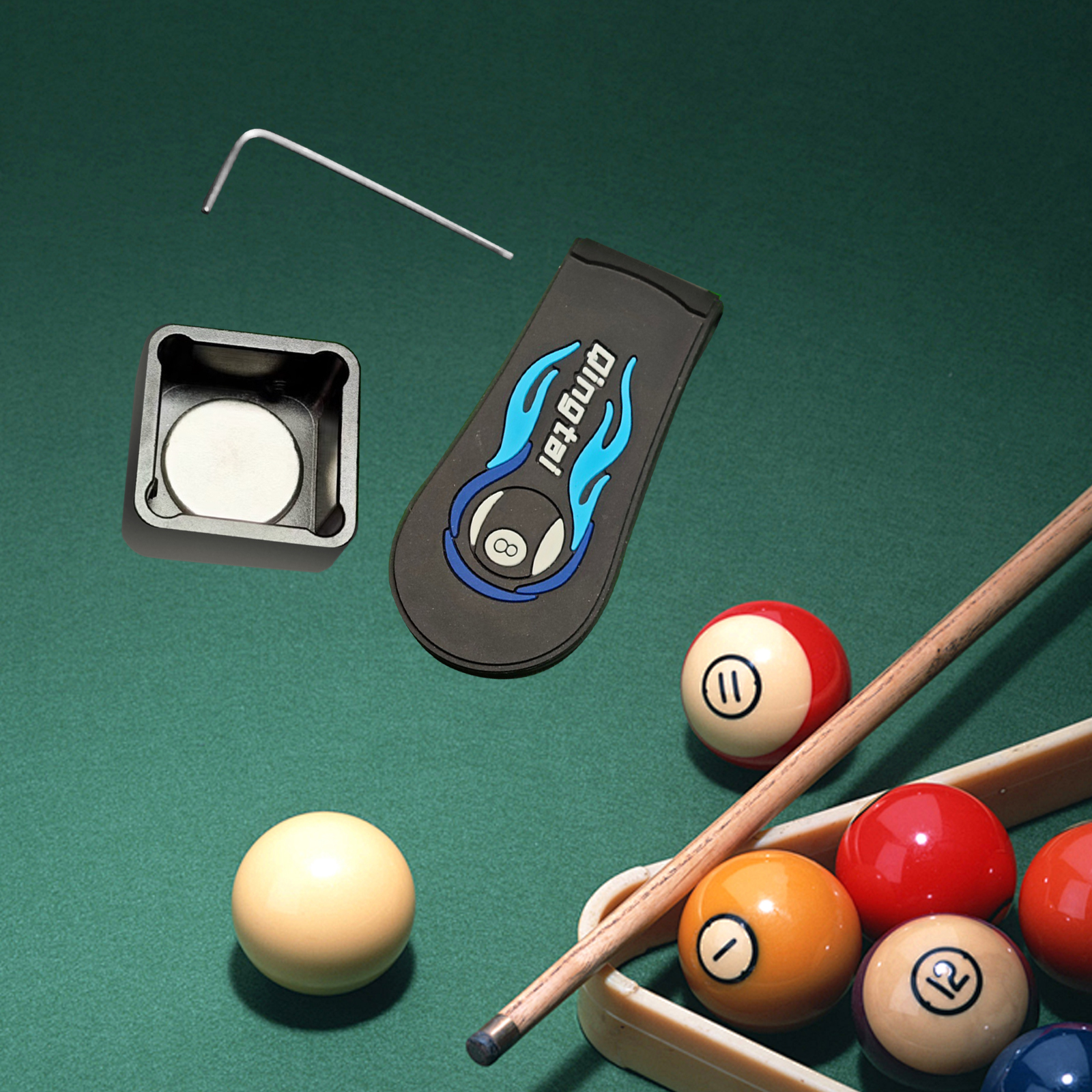 Pool Cue Chalk Holder Snooker  – Sports Equipment Cabinet recenzja i cena