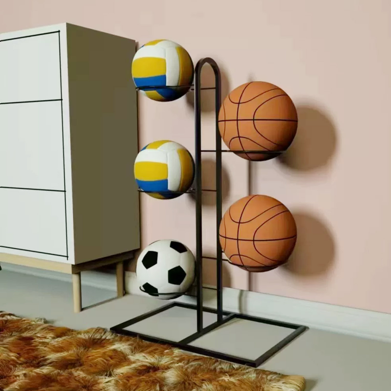 Foldable Basketball Rack Multi – Sports Equipment Organizer Rack recenzja i cena