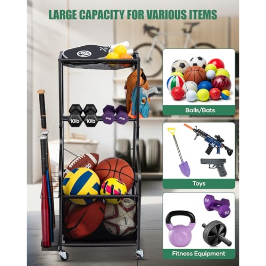 Sports Equipment Garage Organi – Sports Equipment Organizer Rack recenzja i cena