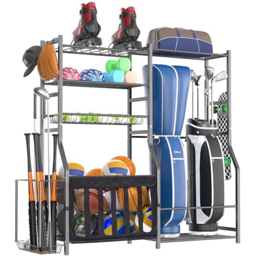Heavy Duty Garage Sports Equip – Sports Equipment Organizer Rack recenzja i cena