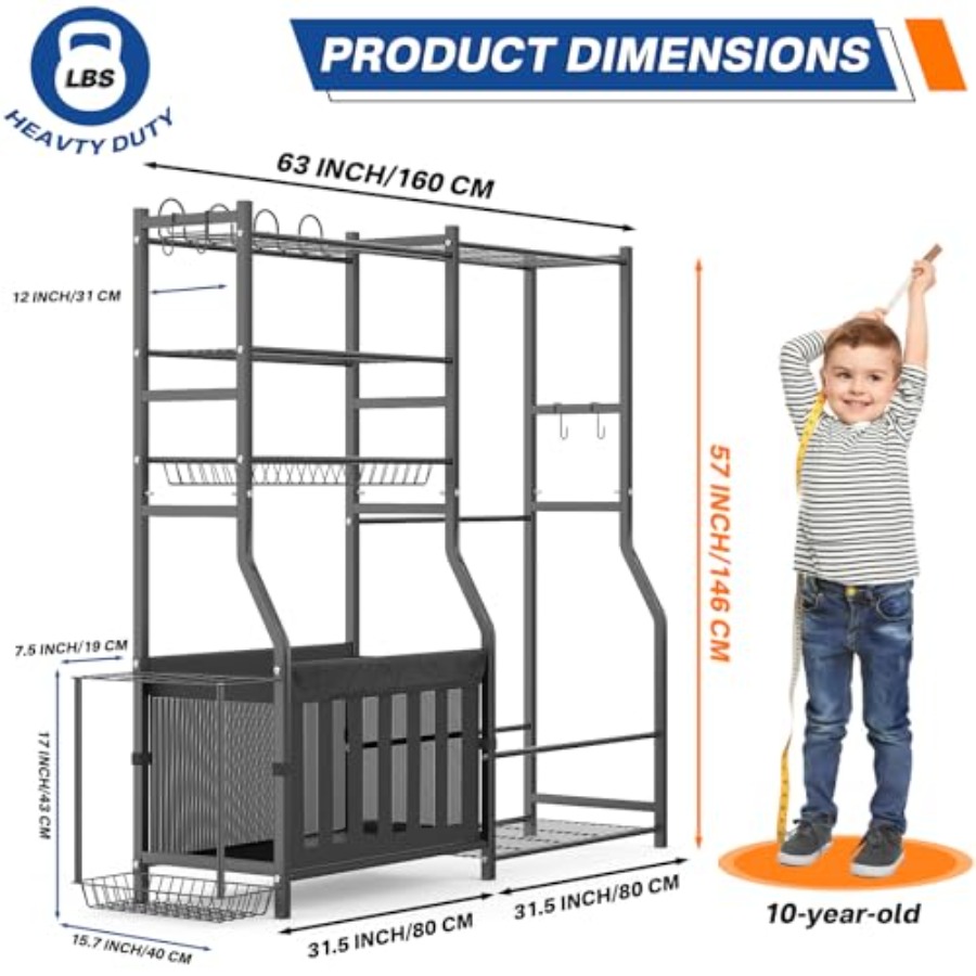 Heavy Duty Garage Sports Equip – Sports Equipment Organizer Rack recenzja i cena